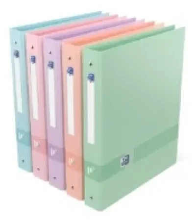 Classeur à levier 4 Anneaux Dos 40 cm OXFORD Couverture Polypro Coloris Assortis Pastel