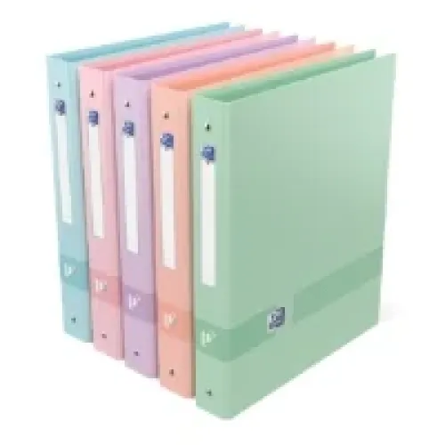 Classeur à levier 4 Anneaux Dos 40 cm OXFORD Couverture Polypro Coloris Assortis Pastel