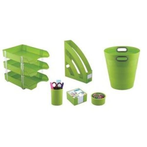 Ensemble de bureau 6pcs en plastique Vert ARK Réf : 1355V