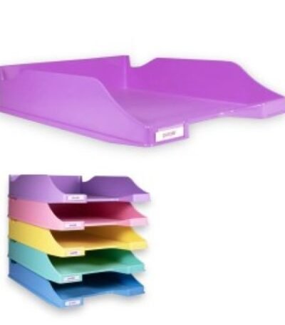 Panier à courrier incassable en polystyrène PURPLE en couleurs pastel