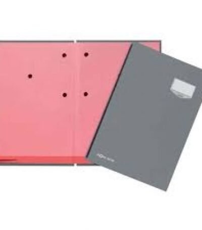 Parapheur luxe de 18 volets 35x24 Gris avec porte étiquette