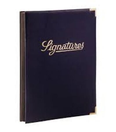 Parapheur signature luxe de 18 volets 35x25 simili cuir Noir coins dores