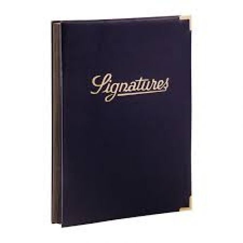 Parapheur signature luxe de 18 volets 35x25 simili cuir Noir coins dores
