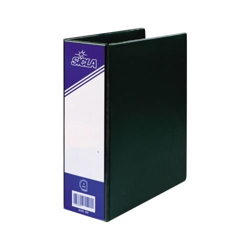 Relieur plastique Noir dos 4 cm 33x26 2 anneaux avec 1 pochette Transparente SICLA