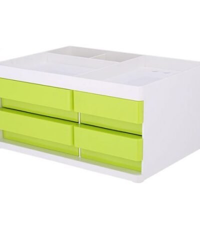 Set de bureau en ABS 4 tiroirs Vert Deli Réf : Z25050
