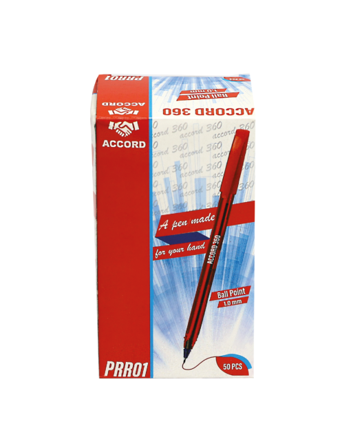 BOITE 50 DE STYLO ACCORD 360 1MM ROUGE