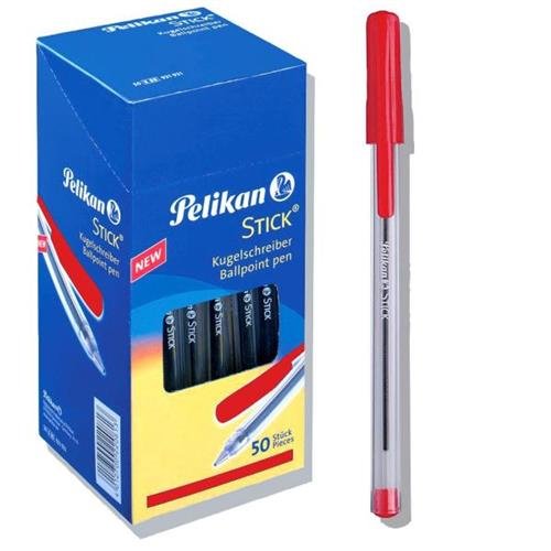 BOITE 50 DE STYLO PELIKAN BALLPOINT ROUGE