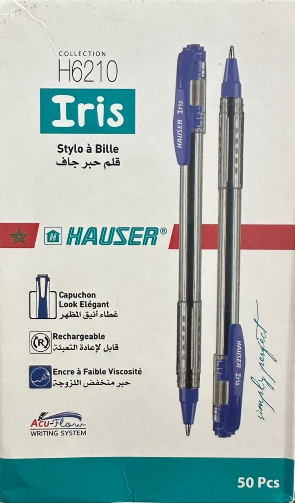 BOITE 50 DE STYLO HAUSER 1MM IRIS DX H6210 BLUE