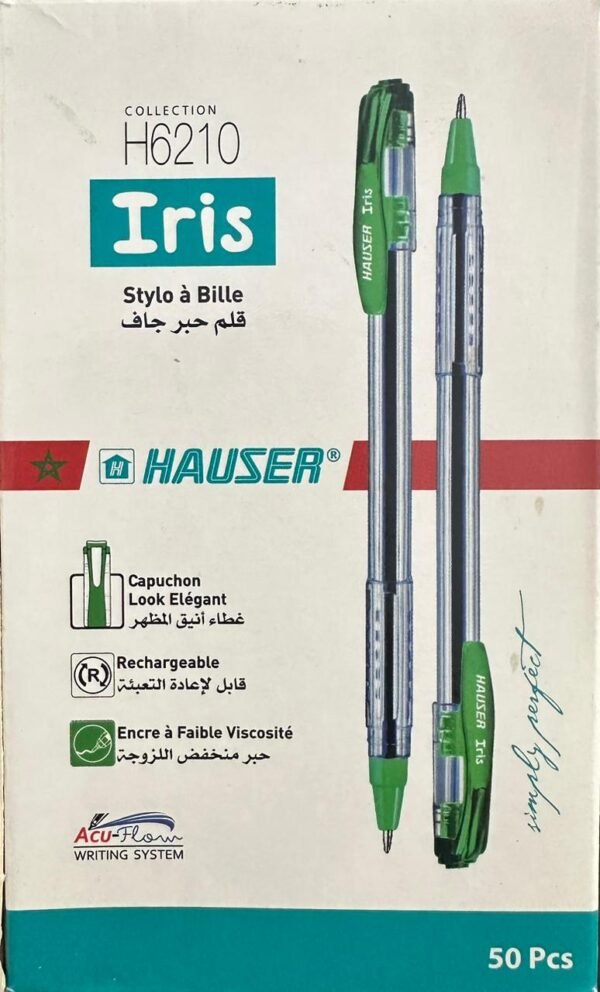BOITE 50 DE STYLO HAUSER 1MM IRIS DX H6210 VERT