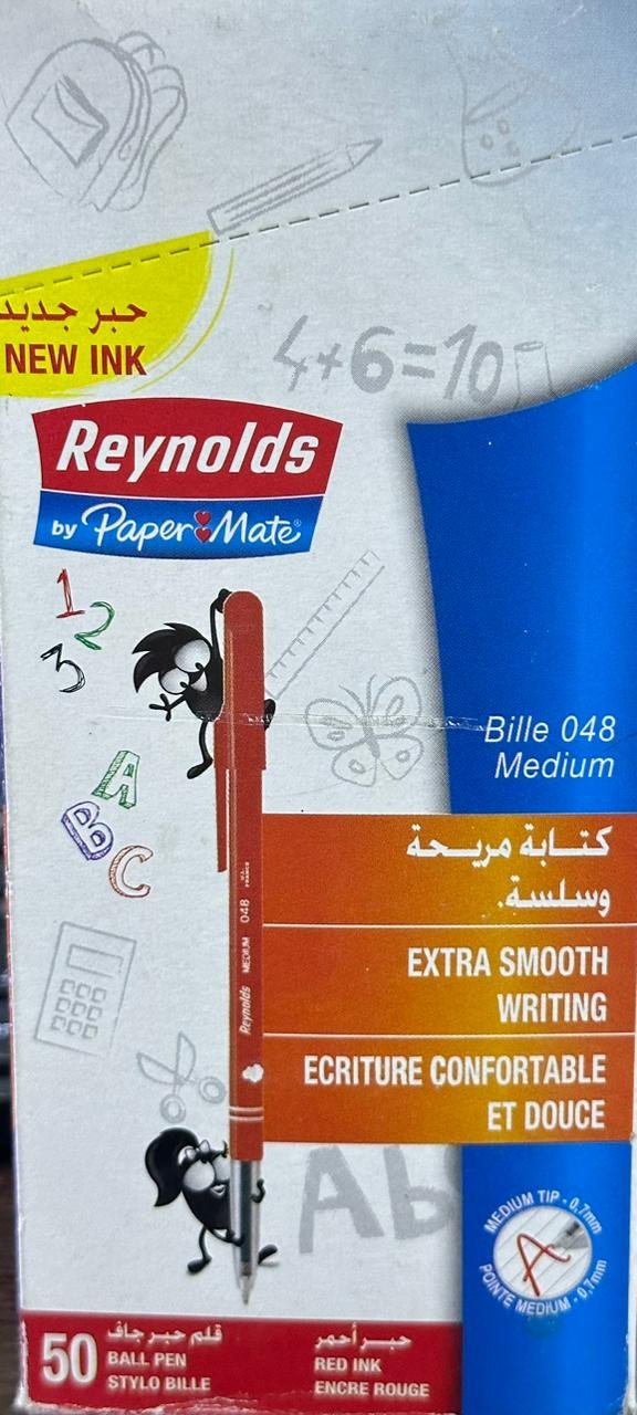 BOITE 50 DE STYLO REYNOLDS PAPER MATE 0.7 60482 ROUGE