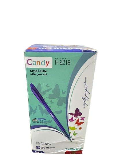BOITE 50 DE STYLO HAUSER 1MM CANDY H6218 BLUE