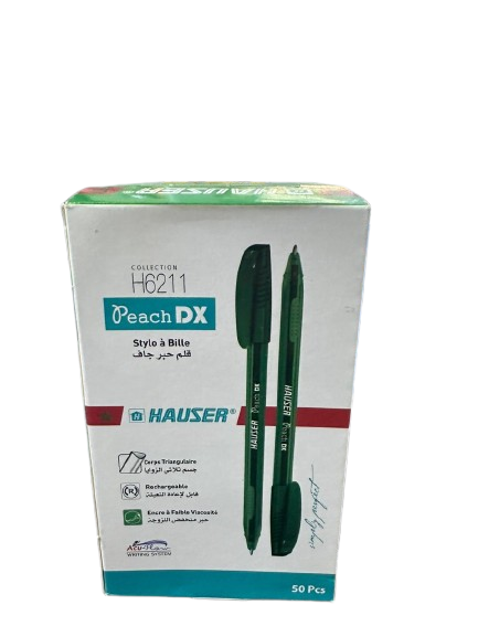 BOITE 50 DE STYLO HAUSER 1MM PEACH DX H6211 VERT