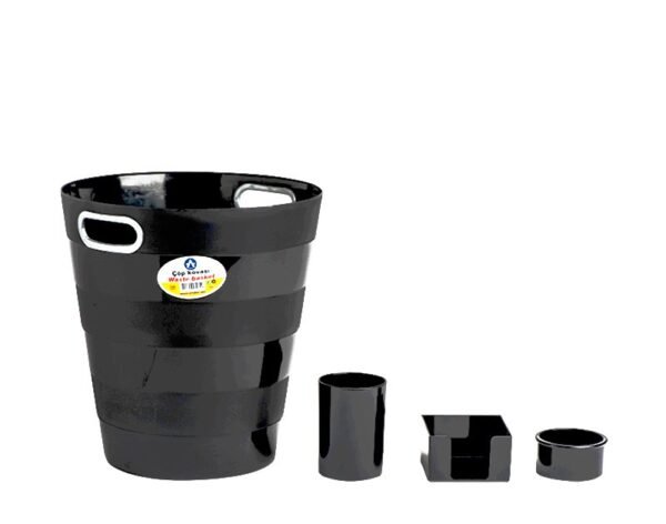 ENSEMBLE DE BUREAU 4PCS EN PLASTIQUE NOIR ARK x4