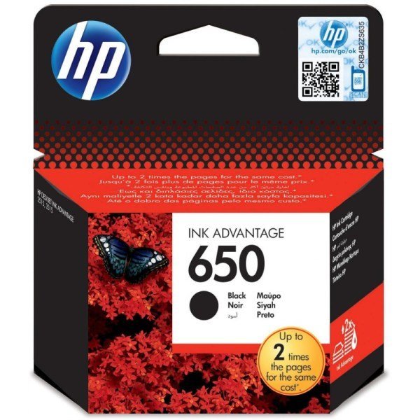 HP 650 Noir – Cartouche d’encre HP d’origine (CZ101AE)