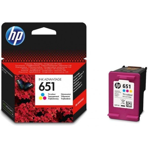 HP 651 trois couleurs – Cartouche d’encre HP d’origine (C2P11AE)