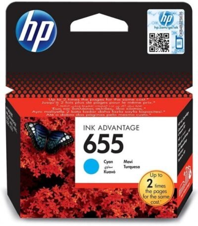 HP 655 Cyan – Cartouche d’encre HP d’origine (CZ110AE)