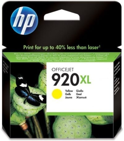 HP 920XL Jaune – Cartouche d’encre grande capacité HP d’origine (CD974AE)