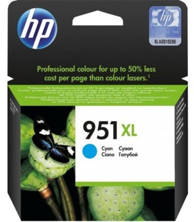 HP 951XL Cyan – Cartouche d’encre grande capacité HP d’origine (CN046AE)
