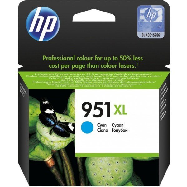 HP 951XL Cyan – Cartouche d’encre grande capacité HP d’origine (CN046AE)