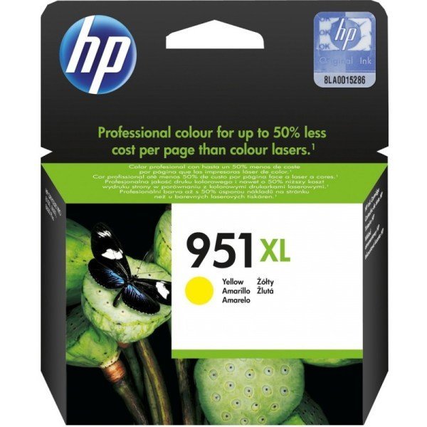 HP 951XL Jaune – Cartouche d’encre grande capacité HP d’origine (CN048AE)