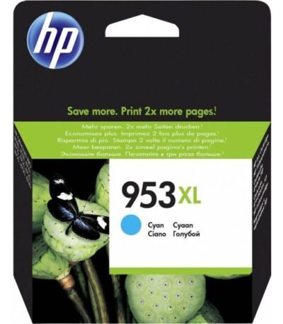 HP 953XL Cyan – Cartouche d’encre grande capacité HP d’origine (F6U16AE)