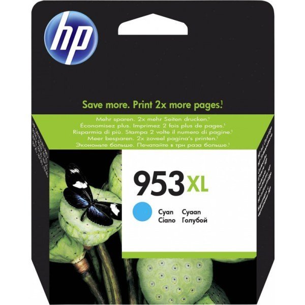 HP 953XL Cyan – Cartouche d’encre grande capacité HP d’origine (F6U16AE)