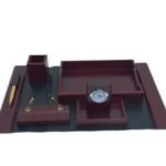 Lot de bureau en bois de luxe avec horloge cadeau idéal pour gestionnaire