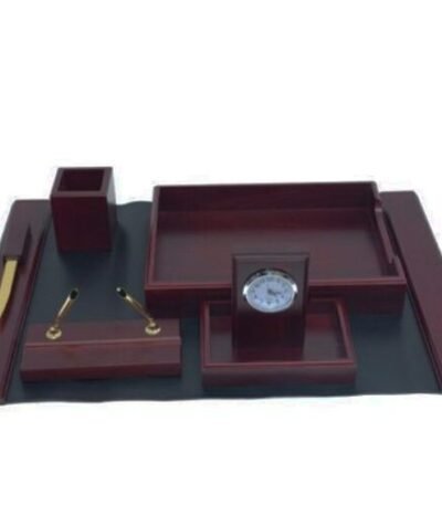 Lot de bureau en bois de luxe avec horloge cadeau idéal pour gestionnaire
