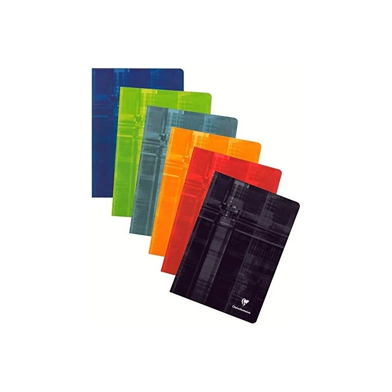 Lot de 10 cahiers piqués CLAIREFONTAINE 48 pages 14,8 x 21 cm 90g/m² Coloris assorties