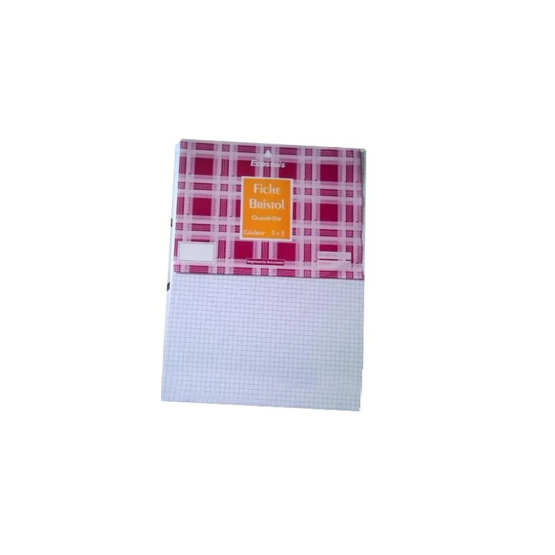 Paquet de 100 fiches bristol A4 Quadrillé 5x5 mm Coloris au choix 240g