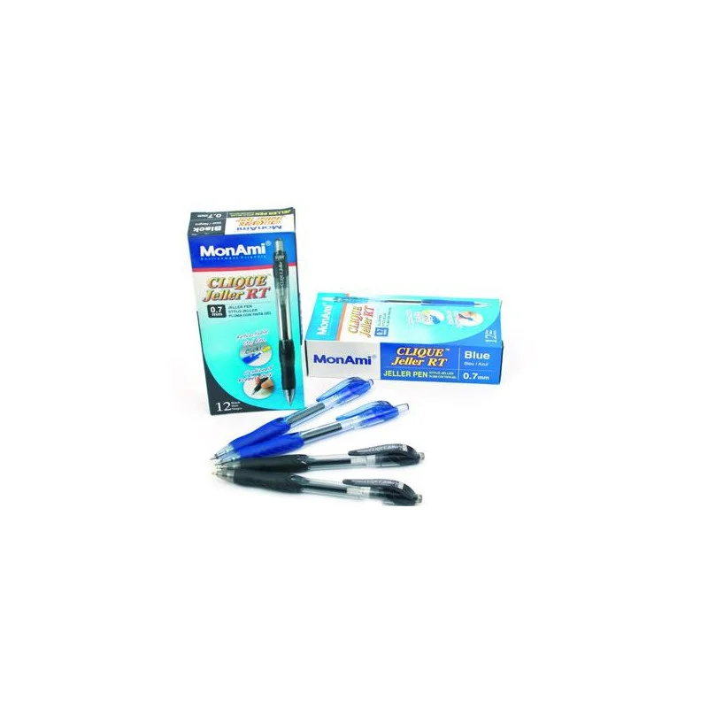 Boite de 12 Rollers encre Gel Mon Ami Clique Jeller RT Noir