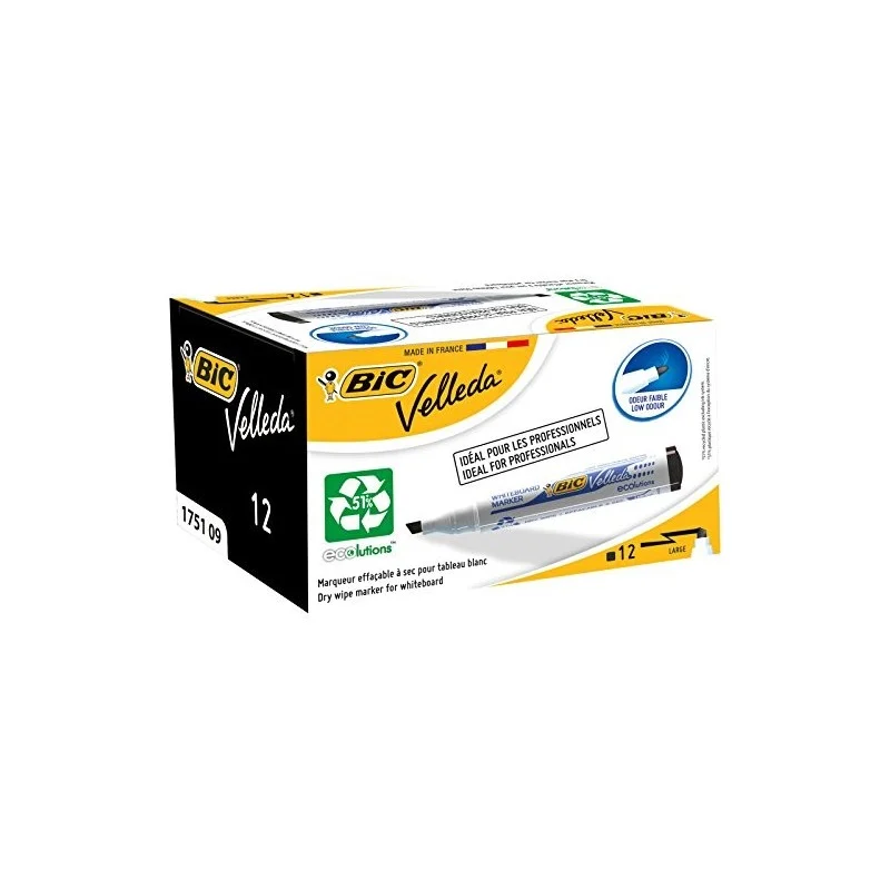 Boite de 24 Marqueurs fins effaçables BIC 1721 Velleda 4 Coloris au choix