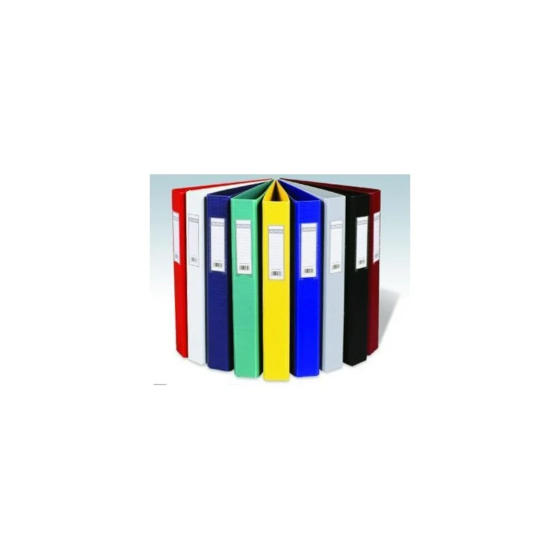 Classeur à 4 Anneaux en Carton Rigide A4 Alpha (Coloris au Choix)