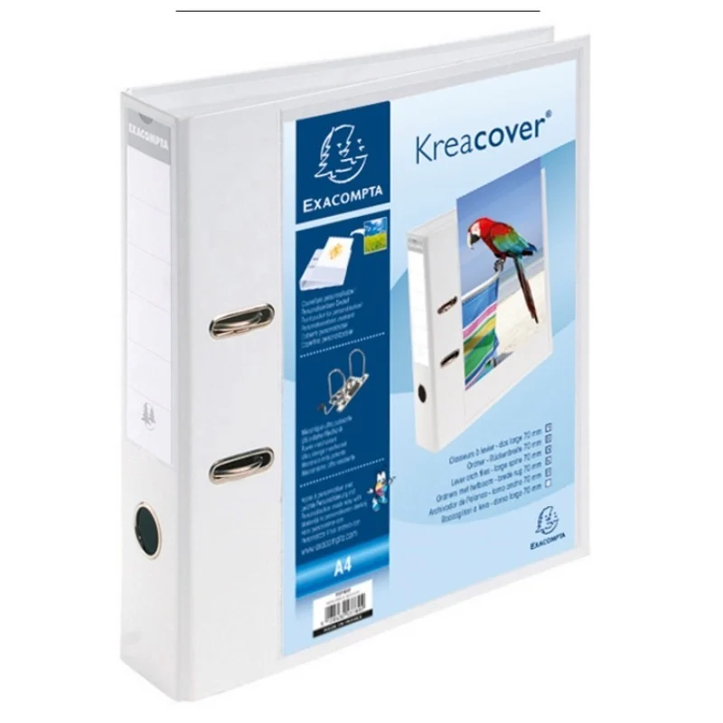 Lot de 10 Classeurs à levier KREACOVER Exacompta Personnalisables dos 70 mm (Blanc)
